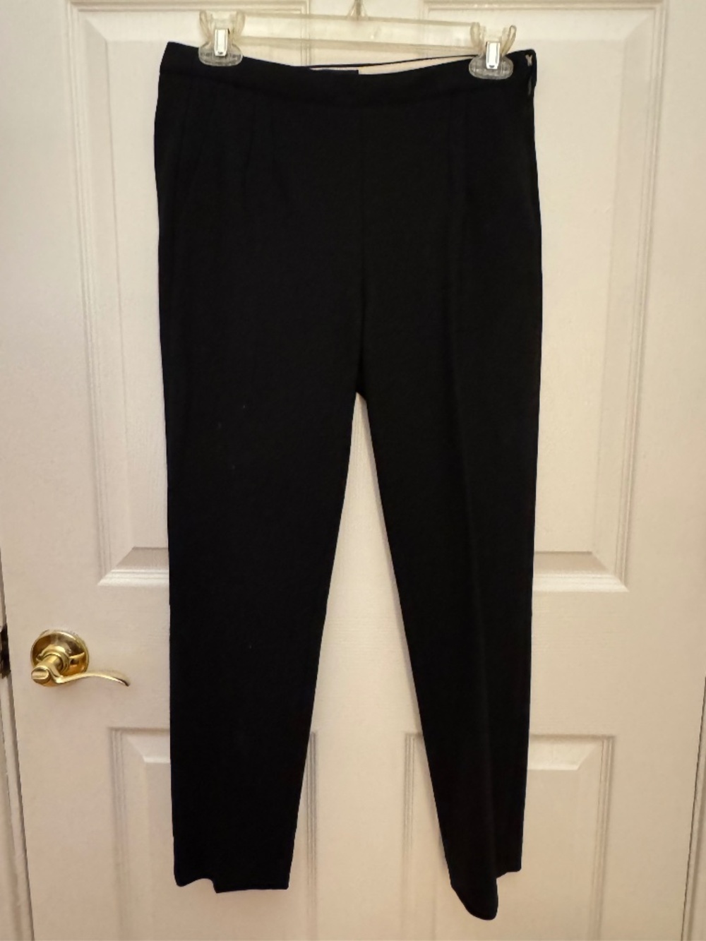 Wool Cigarette Pants Slim Leg Ankle Length